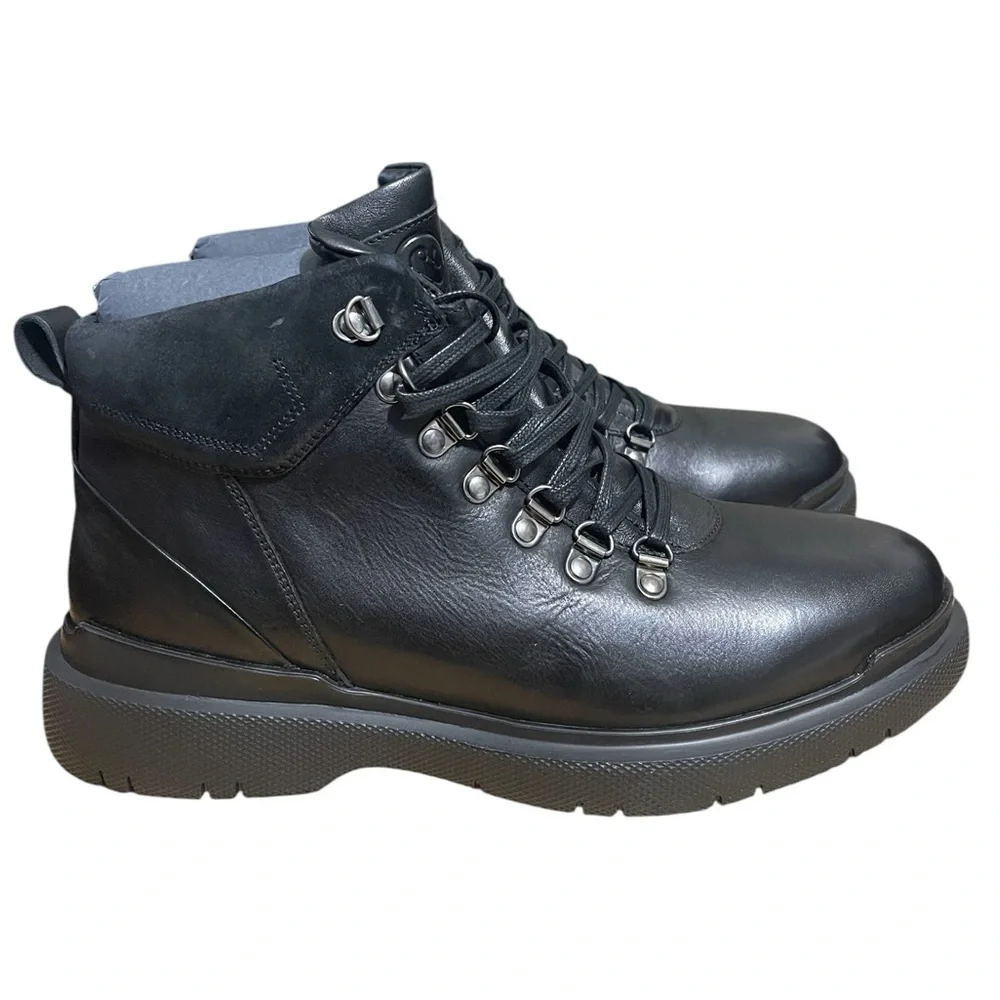 Thomas & Vine Sherman Leather Water Resistant Black Comfort Foam Boots sz 10